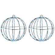 vidaXL Ball med 192 LED-lampor 2 pcs Kallvit 30 cm Metall
