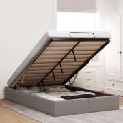 vidaXL Ottoman sängram utan madrass taupe 120x190 cm tyg