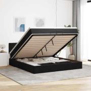 vidaXL Ottoman sängram med madrasser svart 200x200 cm sammet