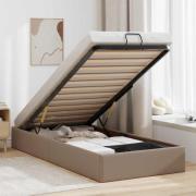 vidaXL Ottoman sängram utan madrass cappuccino 90x190 cm konstläder
