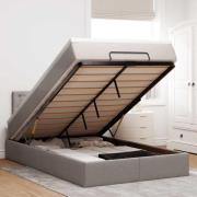 vidaXL Ottoman sängram med madrass taupe 120x190 cm tyg