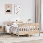 vidaXL Sängram utan madrass 140x190 cm massiv furu