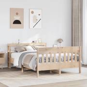 vidaXL Sängram utan madrass 140x200 cm massiv furu
