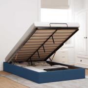 vidaXL Ottoman sängram utan madrass blå 120x190 cm tyg