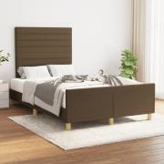 vidaXL sängram utan madrass mörkbrun 120x190 cm tyg