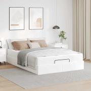vidaXL Sängram med madrass med madrass Ren vit 140 x 190 cm Konstläder