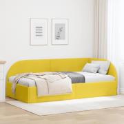 vidaXL Hörn Sängram med huvudgavel Gul 100 x 200 cm Sammet