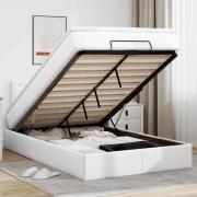 vidaXL Ottoman sängram med madrass vit 120x190 cm konstläder