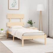 vidaXL Sängram massivt trä 75x190 cm