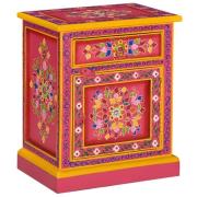 vidaXL Nattduksbord massivt mangoträ handmålat rosa