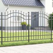 vidaXL Trädgårdsstängsel Grå 215 cm Pulverlackerad stål