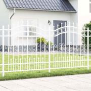 vidaXL Trädgårdsstängsel Vit 240 x 166 cm Pulverlackerad stål