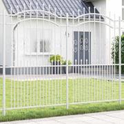 vidaXL Trädgårdsstängsel Vit 215 cm Pulverlackerad stål