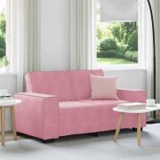 vidaXL Soffa 2-sits rosa 120 cm sammet