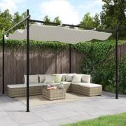 vidaXL Pergola med infällbart tak gräddvit 295x292x230 cm