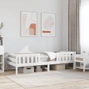 vidaXL Sängram utan madrass vit 90x200 cm massiv furu