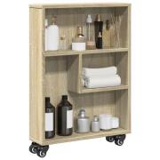 vidaXL Smal förvaringsvagn Sonoma ek 48x13x68 cm konstruerat trä