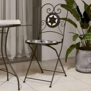 vidaXL Caféstolar fällbara 2 st svart och vit keramik