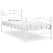 vidaXL Sängram utan madrass vit metall 90x200 cm