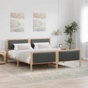 vidaXL Sängram brun och mörkgrå 180 x 200 cm Massiv furu
