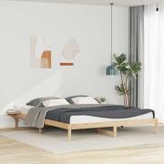 vidaXL Sängram med sidobord Naturfärg 180 x 210 cm Massiv furu