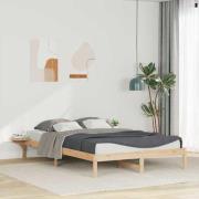 vidaXL Sängram med sidobord Naturfärg 140 x 220 cm Massiv furu