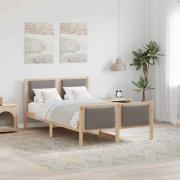 vidaXL Sängram med huvudgavel Taupe 120 x 200 cm tyg