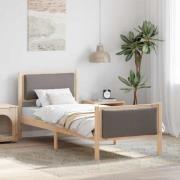 vidaXL Sängram med huvudgavel Taupe 80 x 200 cm tyg