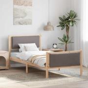 vidaXL Sängram med huvudgavel Taupe 90 x 190 cm tyg