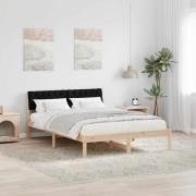 vidaXL Sängram med huvudgavel Brun och svart 150 x 200 cm Massiv furu