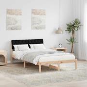 vidaXL Sängram med huvudgavel Brun och svart 120 x 190 cm Massiv furu