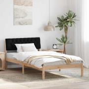 vidaXL Sängram med huvudgavel Brun och svart 100 x 200 cm Massiv furu