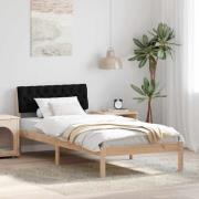 vidaXL Sängram med huvudgavel Brun och svart 90 x 200 cm Massiv furu