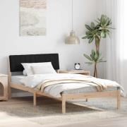 vidaXL Sängram med huvudgavel Brun och svart 100 x 200 cm Massiv furu