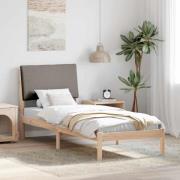 vidaXL Sängram med huvudgavel Brun och taupe 80 x 200 cm Massiv furu