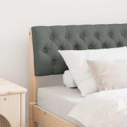 vidaXL Klädd sänggavel Mörkgrå 90 cm Massiv furu