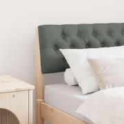 vidaXL Klädd sänggavel Mörkgrå 80 cm Massiv furu