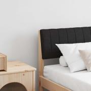 vidaXL Klädd sänggavel Svart 180 cm Massiv furu