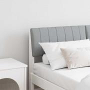 vidaXL Klädd sänggavel Ljusgrå 140 cm Massiv furu