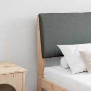 vidaXL Klädd sänggavel Mörkgrå 200 cm Massiv furu