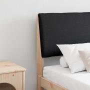 vidaXL Klädd sänggavel Svart 200 cm Massiv furu