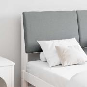 vidaXL Klädd sänggavel Ljusgrå 140 cm Massiv furu