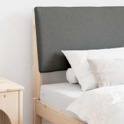 vidaXL Klädd sänggavel Mörkgrå 100 cm Massiv furu