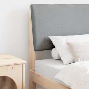 vidaXL Klädd sänggavel Ljusgrå 80 cm Massiv furu