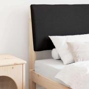 vidaXL Klädd sänggavel Svart 75 cm Massiv furu