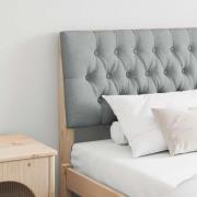 vidaXL Klädd sänggavel Ljusgrå 200 cm Massiv furu