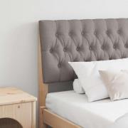 vidaXL Klädd sänggavel Taupe 180 cm Massiv furu