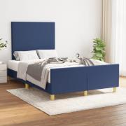 vidaXL Sängram utan madrass blå 120x200cm tyg