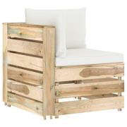 vidaXL Hörnsektion med dynor till pallsoffa tryckimpregnerat trä