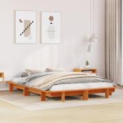 vidaXL Sängram utan madrass vaxbrun 120x200 cm massiv furu
